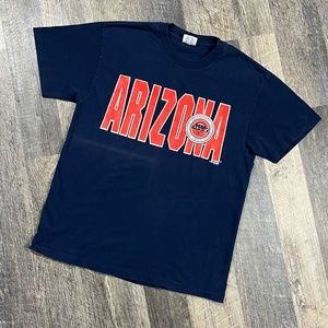 Vintage Arizona Shirt Size Large Blue College NCAA Graphic Tee University 90s